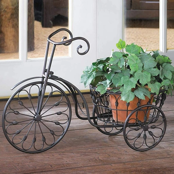 Bicycle Shaped Home Garden Decor Iron Plant Stand