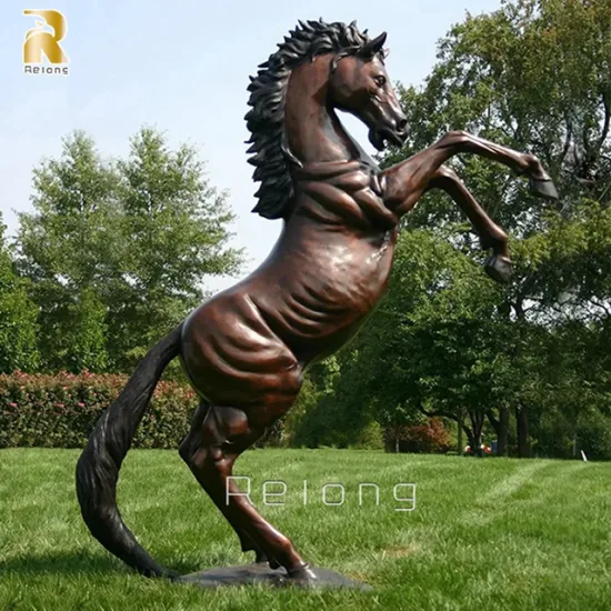 Statue d'animal en métal, taille réelle personnalisée, ornement de parc, Sculpture de cheval en Bronze, décor de jardin et de parc