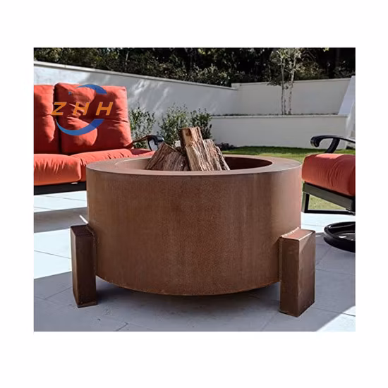 Foyer extérieur produit personnalisé foyer au gaz Corten rouille antique